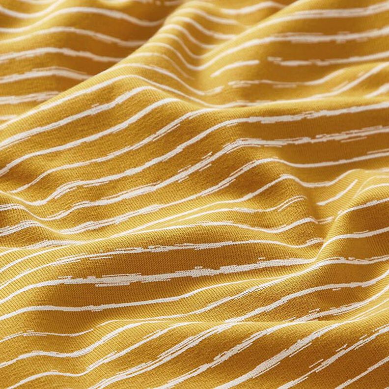Jersey coton Bandes de gribouillage – moutarde,  image number 2
