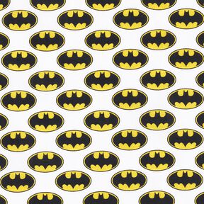 Popeline coton Logo Batman Tissu sous licence | DC Comics – blanc, 