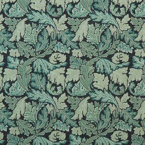 Tissu de décoration Gobelin motif de feuille baroque – vert foncé/roseau, 