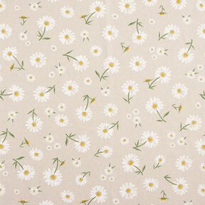 Tissu de décoration Semi-panama Marguerites éparses – nature/blanc, 