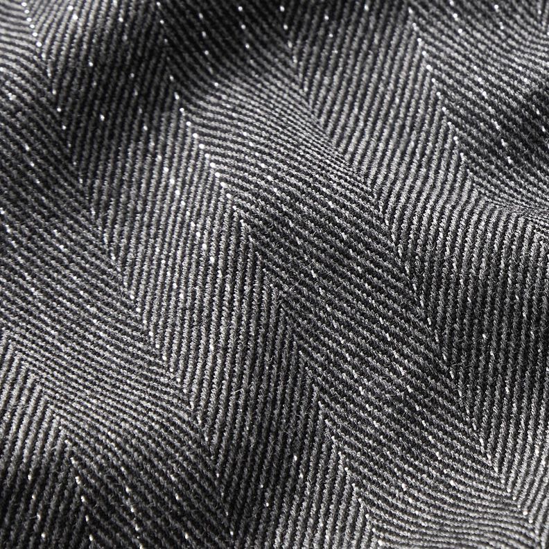 Mélange viscose Chevrons avec rayures pailletées – gris foncé,  image number 2