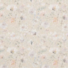 Jersey coton Fleurs délicates aquarelle Impression numérique – beige clair, 