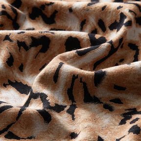 Jersey viscose Imprimé léopard abstrait – marron clair/noir, 