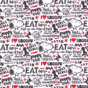 Popeline coton tissu sous licence Snoopy graffiti | Peanuts ™ – blanc, 