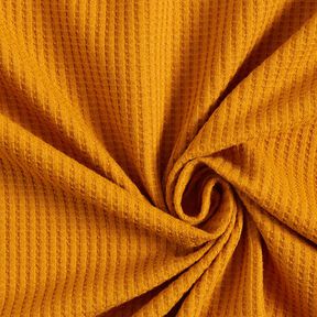 Jersey de coton gaufré uni – jaune curry, 
