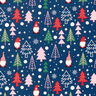 Tissu en coton Popeline Lutins et sapins – bleu,  thumbnail number 1