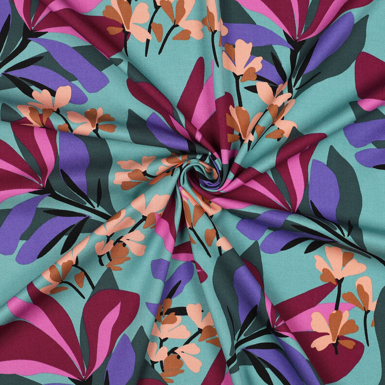 Rosella Stretch Spring Garden | Nerida Hansen – bleu aqua/rouge bordeaux,  image number 3