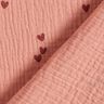 Tissu double gaze de coton verstreute Herzen | by Poppy – vieux rose foncé/bordeaux,  thumbnail number 4