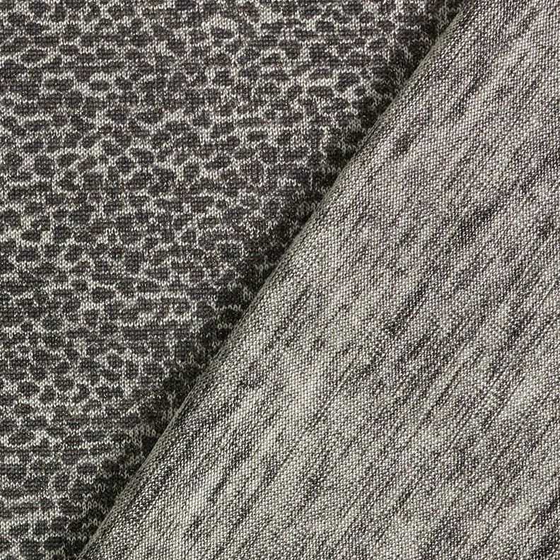 Jersey jacquard motif léopard – or métallisé/gris,  image number 3