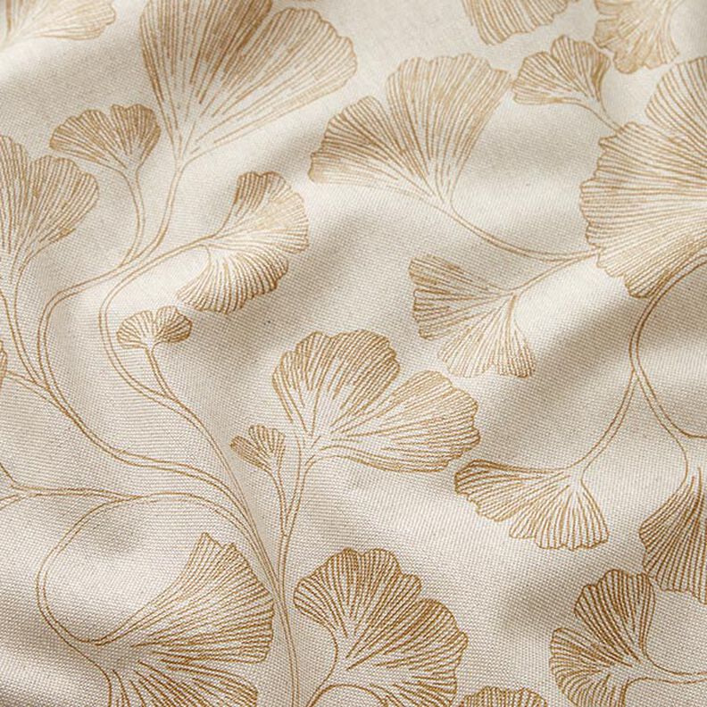 Tissu de décoration Semi-panama Ginkgo – moutarde/nature,  image number 2