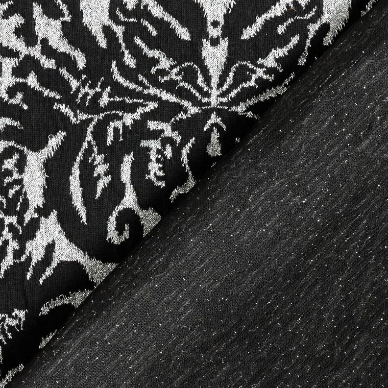 Jersey jacquard à ornements – argent métallisé/noir,  image number 5