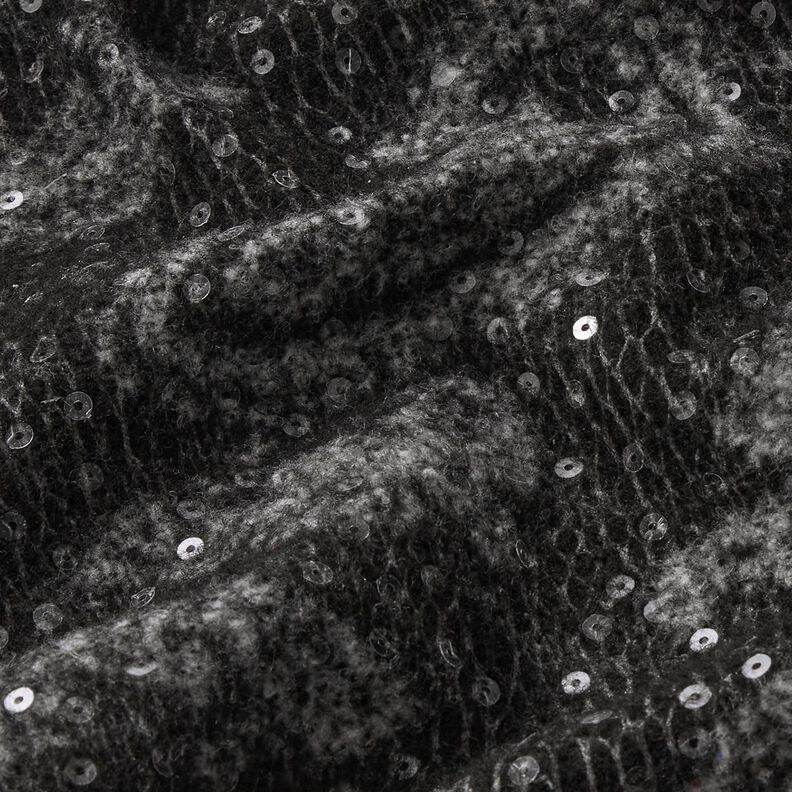 Tissu pour manteau à paisley et paillettes – anthracite/gris clair,  image number 2