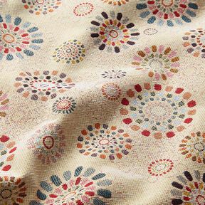 Tissu de décoration Gobelin Mandalas – beige clair/rose, 