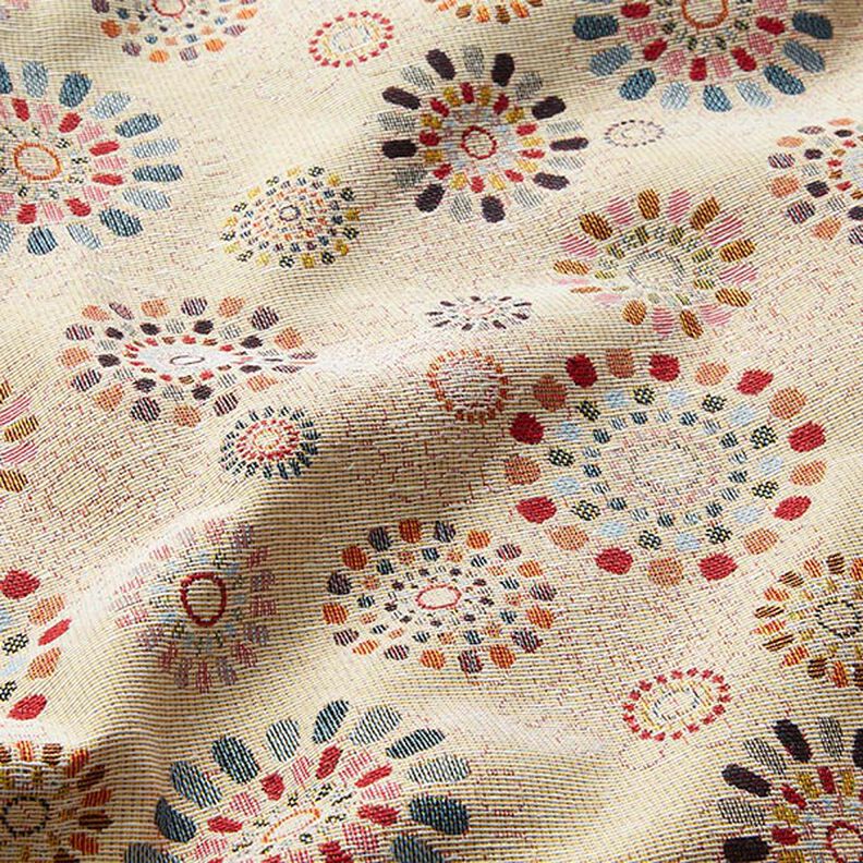 Tissu de décoration Gobelin Mandalas – beige clair/rose,  image number 2