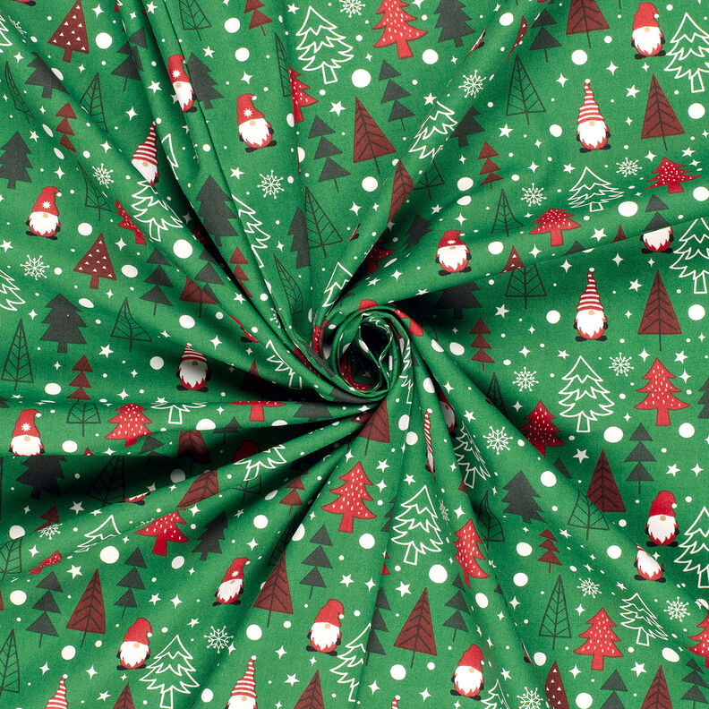 Tissu en coton Popeline Lutins et sapins – vert,  image number 3