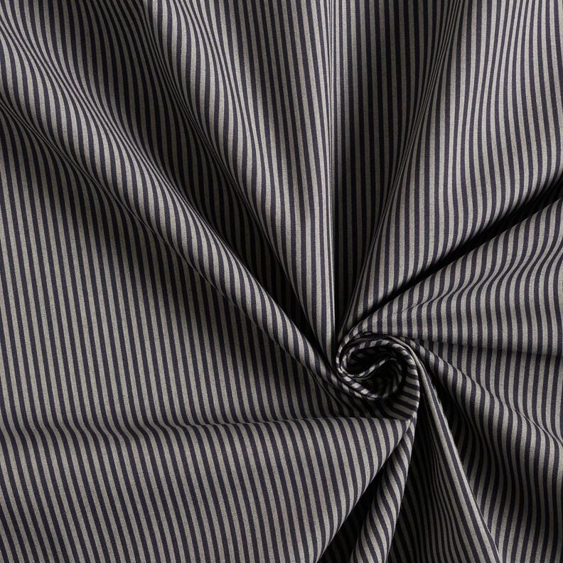 Tissu pour chemise à rayures verticales – noir/gris,  image number 3