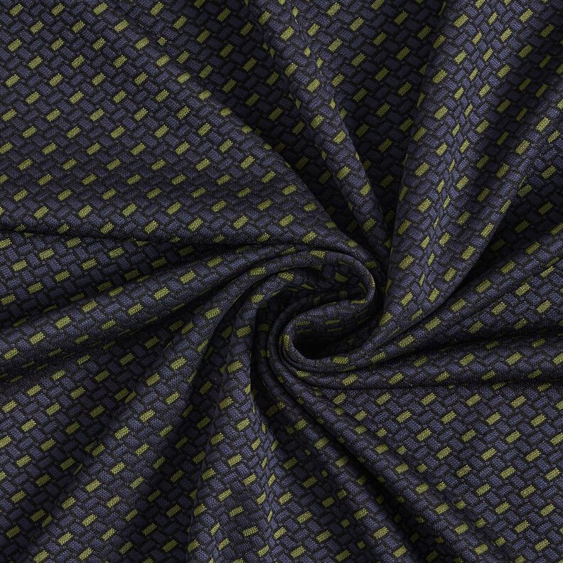 Jersey jacquard à motif de grille – olive/lilas,  image number 3