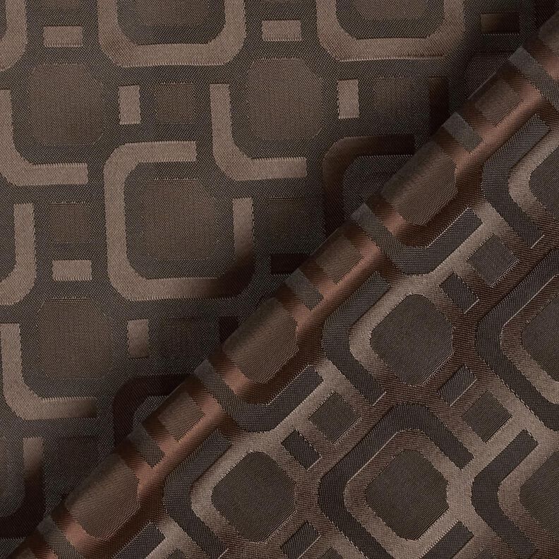 Tissu de doublure Jacquard Motif rétro – marron foncé,  image number 4