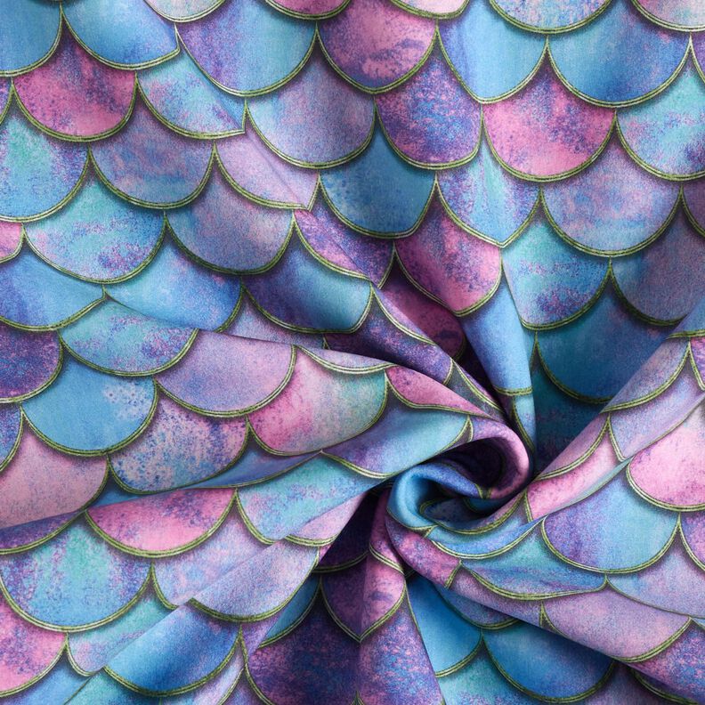 Softshell Écailles de sirène Impression numérique – bleu brillant/violet pastel,  image number 3