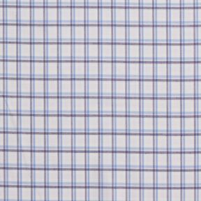 Tissu pour chemise à carreaux décalés – blanc/bleu clair, 