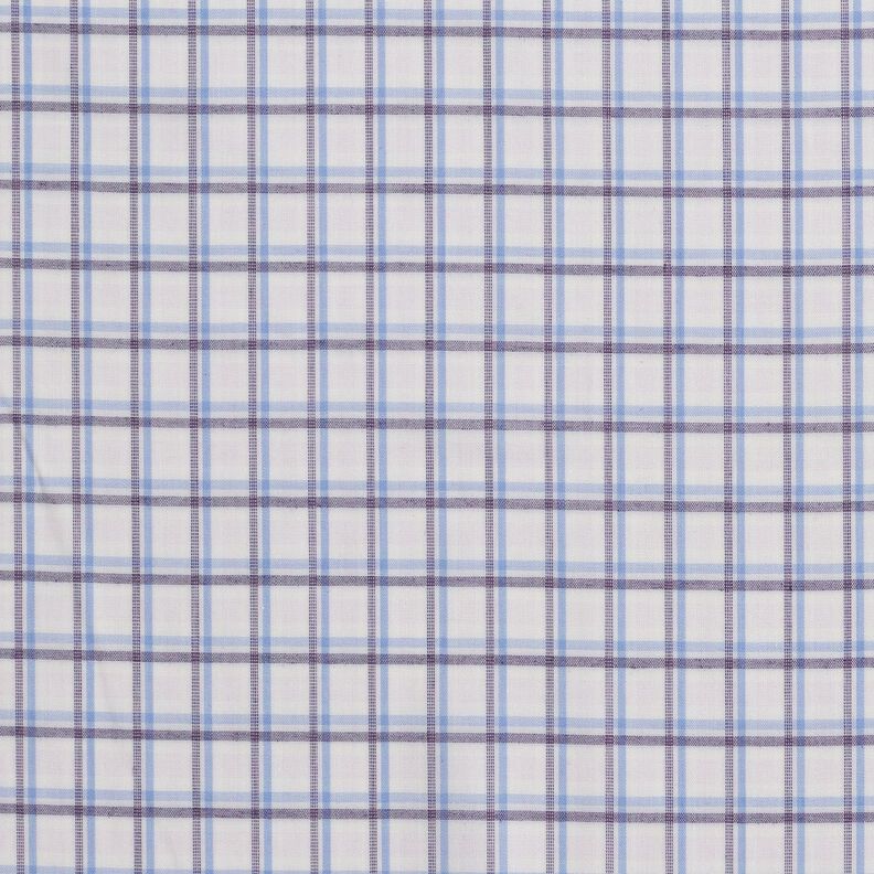 Tissu pour chemise à carreaux décalés – blanc/bleu clair,  image number 1