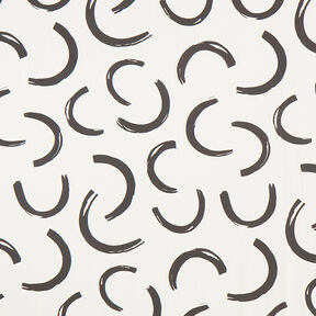 Tissu de décoration Semi-panama Arcs abstraits – ivoire/noir, 