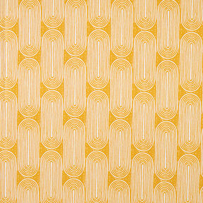 Tissu de décoration Semi-panama Arcs – jaune curry/nature, 