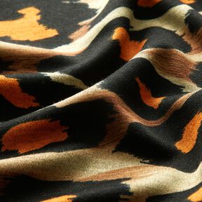 Jersey viscose Grandes taches léopard – marron/orange, 