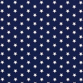Popeline coton Moyens étoiles – bleu marine/blanc, 