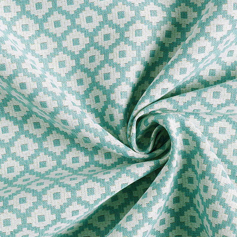 Tissu d'extérieur jacquard Losanges – menthe,  image number 3