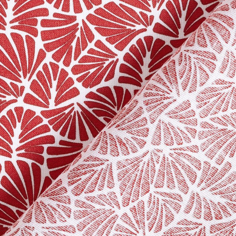 Coton enduit Mini feuilles abstraites – rouge foncé/blanc,  image number 5