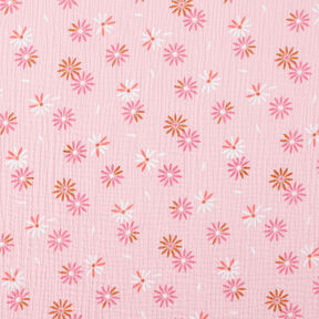 Tissu double gaze de coton Pluie de fleurs – rosé, 