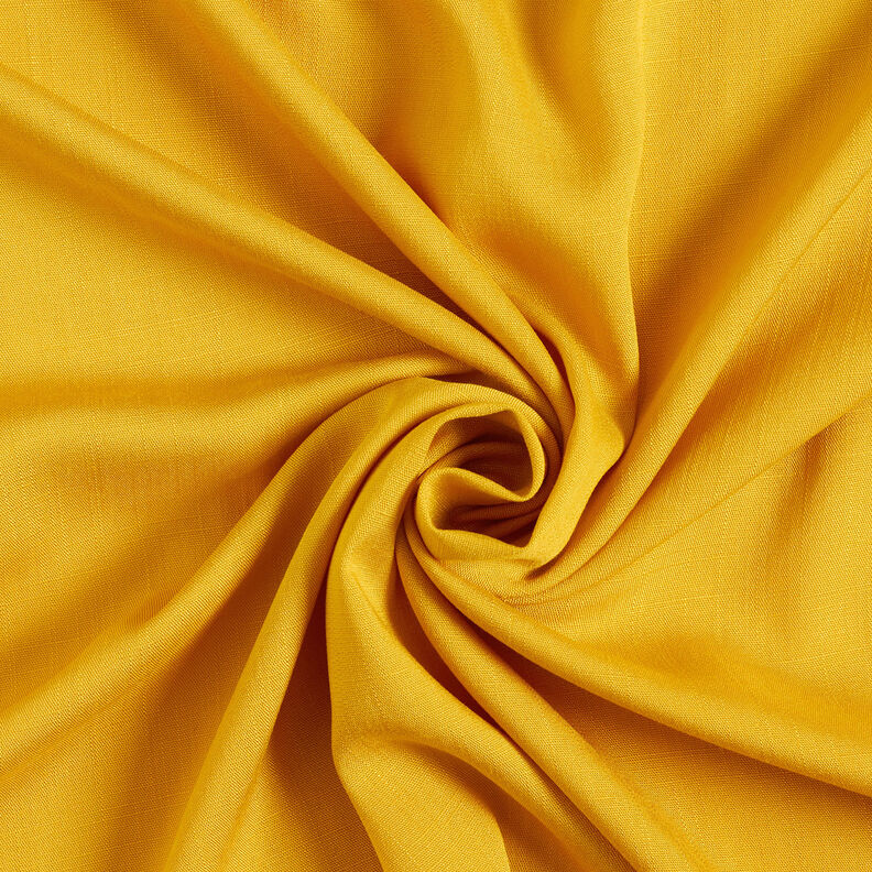 Tissu en viscose aspect lin – jaune curry,  image number 1