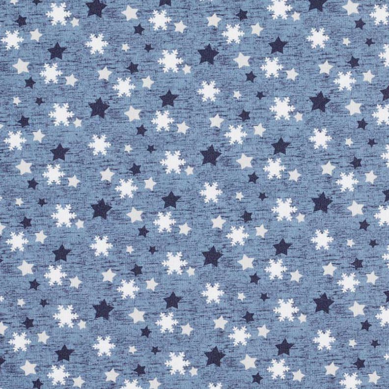 Sweatshirt gratté Flocons de neige et étoiles Impression numérique – gris bleu,  image number 1