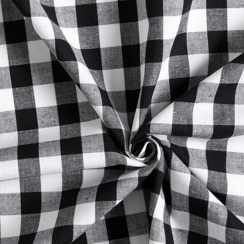 Tissu en coton Vichy à carreaux 1,7 cm – noir/blanc,  image number 3