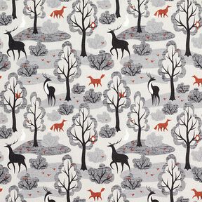 Sweatshirt gratté Animaux de la forêt abstraits Impression numérique – gris brume, 
