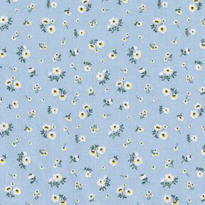 Popeline de coton bio Petites fleurs – bleu clair, 